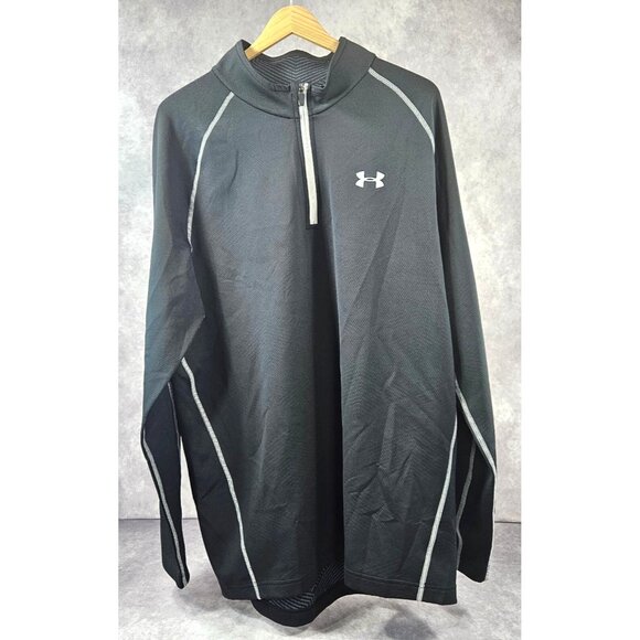 Under Armour Men's Fit Ted Cold Gear Collar Neck Long Sleeve Shirt Black 2XL - Picture 3 of 8